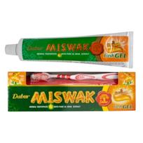 Miswak 135g Dantų pasta Šviežias gelis + NEMOKAMAS dantų šepetukas - Dabur 1 unit