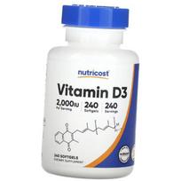 Vitamin D3 for adults, Vitamin D3 2000, Nutricost 240 softgels (36647059) 240softgels