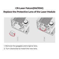 Creality CR Laser Falcon Apsauginis lęšis Tinka Creality Falcon lazeriniam moduliui 5W 10W Lazeriniam graviravimui ir pjovimui skaidri