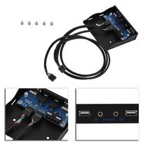 USB2.0 HDAUDIO Floppy Front Panel 3.5   9Pin to 2 USB2.0 Interface with Mic Audio