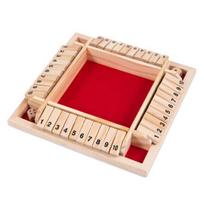Shut The Box Stalo Žaidimas 4 Žaidėjams Medinis Stalo Matematinis Žaidimas Vaikams Suaugusiems Šeimos Vakaro Vakarėlis Edukacinis 4-Pusis 10 Skaičių Kauliukas Klasikinis Stalo Žaidimas raudona
