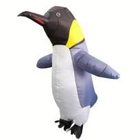 Pilkas Pingvinas Pripučiamas Kostiumas, Suaugusiems 150-190cm juoda