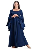 2025 Halloween Medieval Retro Long Sleeve Evening Dress – New European and American Design Small mėlyna