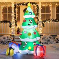 1,8 M Kalėdinė eglutė pripučiama Lauko dekoracija Milžiniška su 3 dovanų dėžutėmis Įmontuoti LED šviestukai Pripučiamai Kalėdinei dekoracijai Christmas tree įvairiaspalvis