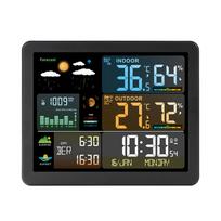 FJ3566M Smart Weather Station with Clock Indoor and Outdoor Temperature & Humidity Meter KTY