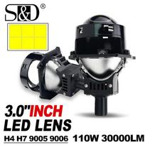 2 vnt. 3,0 colio Bi LED projektoriaus lęšiai su halo žiedais H4 H7 9005 HB3 9006 HB4 automobilinių priekinių žibintų Hella 3R Angel Eyes tolimųjų ir artimųjų šviesų LED automobilių lempų rinkiniai