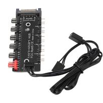 2 viename šakotuvas skirstytuvas 5 5V 3PIN ARGB prievadai 6 12V 4PIN PWM prievadai 15PIN SATA maitinimo šaltinis CPU korpuso aušinimo ventiliatoriaus šakotuvas