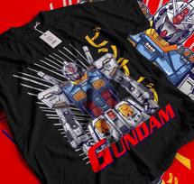 Gundam Wing TShirt Japanese Anime Tshirt Manga Shirt Graphic Art  Gift Shirt 093 L gray