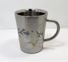 Muminas Moomin Nerūdijančio plieno dvigubo sluoksnio puodelis Pirmasis sniegas Yamaka Japonija M sidabras