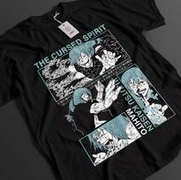 Jujutsu Kaisen Marškinėliai Mahito Marškinėliai Sukuna Itadori Gojo Viršutinė dalis JJK Anime Unisex Marškinėliai S gray