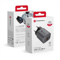 FORCELL F-ENERGY GaN VT-31 kelioninis įkroviklis Type C + USB A PD QC4.0 3A 33W pilkas