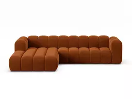 Velvet modulinė kampinė sofa - kairė, Lupine, 4 sėdimos vietos, 290x177x70, terakota