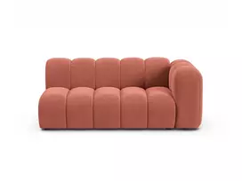 Velvet dešininė modulinė sofa, Lupine, 3 vietų, 175x95x70, koralų spalvos