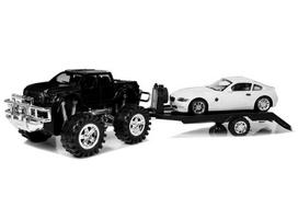 Automobilių rinkinys su Monster Truck, juodas, Užsiaugink dinozaurą iš kiaušinio!