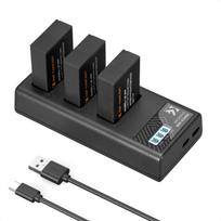 K&F Concept K&F LP-E17 Camera Battery 1250mAh, 3-pack + Charger LCD display charger set