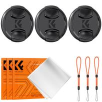 K&F Concept K&F 55MM Lens Caps Kit with K&F LOGO caps*3+Anti-lost rope*3+vacuum cleaning cloth*3