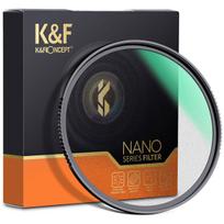 K&F Concept K&F 82MM Nano-X Black Mist Filter 1, HD, Waterproof, Anti Scratch, Green Coated