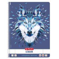 Spiralinis bloknotas Herlitz Wild Animals Vilkas A4 su linijomis