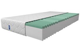 Alpha Mat čiužinys 80x200 Simply putų poliuretano čiužinys, aukštis 15 cm, susuktas čiužinys su 7 zonų kietumo laipsniais H3 H2, vidutiniškai kietas, dvipusis čiužinys, Oeko-Tex sertifikatas, hipoalerginis, plaunamas užvalkalas., 200x80