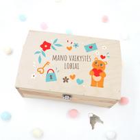 Medinė skrynelė "Mano vaikystės lobiai"