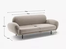 Sofa, "Poppy", 2 Seats, 178x72x82, Pink