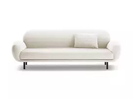 Boucle Sofa, "Poppy", 3 Seats, 208x72x82, White