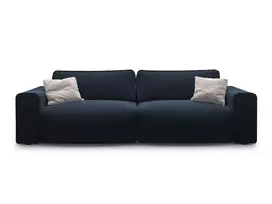 Velvet Sofa With Bed Function And Box, "Victor", 3 Seats, 246x100x83, Blue