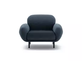 Boucle Armchair, "Poppy", 1 Seat, 90x72x82, Dark Blue