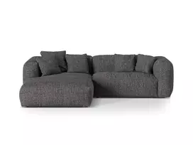Boucle Modular Left Corner Sofa, "Martina", 2 Seats, 280x176x75, Anthracite