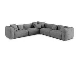 Boucle modular symmetrical corner sofa, "Martina", 5 Seats, 312x312x75, Graphite