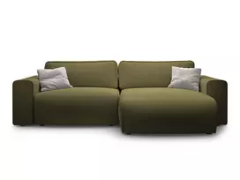 Right Corner Sofa With Bed Function And Box, "Victor", 3 Seats, 246x148x83, Green