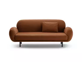 Boucle Sofa, "Poppy", 2 Seats, 178x72x82, Terracotta