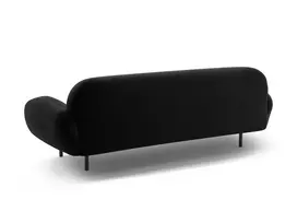 Velvet Sofa, "Poppy", 3 Seats, 208x72x82, Black