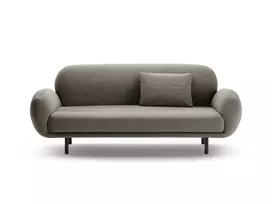 Boucle Sofa, "Poppy", 2 Seats, 178x72x82, Grey