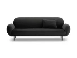 Boucle Sofa, "Poppy", 3 Seats, 208x72x82, Black