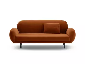 Velvet Sofa, "Poppy", 2 Seats, 178x72x82, Terracotta