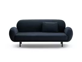 Boucle Sofa, "Poppy", 2 Seats, 178x72x82, Dark Blue