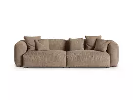 Velvet Modular Sofa, "Martina", 4 Seats, 320x120x75, Dark Beige
