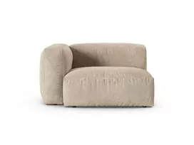 Velvet Modul Left, "Martina", 1 Seat, 120x120x75, Light Beige
