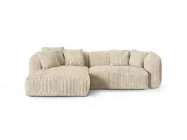 Modular Left Corner Sofa, "Martina", 2 Seats, 280x176x75, Light Beige