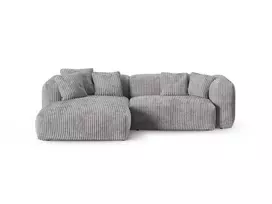 Modular Left Corner Sofa, "Martina", 2 Seats, 280x176x75, Light Grey