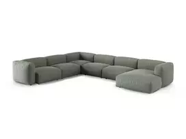 Modular Left Corner Sofa, "Martina", 6 Seats, 420x330x75, Moss Green