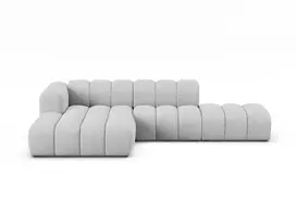 Modulinė kairės pusės atvira kampinė sofa, Lupine, 5 sėdimos vietos, 299x177x70, šviesiai pilka