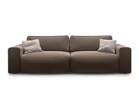 Velvet Sofa With Bed Function And Box, "Victor", 3 Seats, 246x100x83, Chocolate