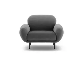 Boucle Armchair, "Poppy", 1 Seat, 90x72x82, Dark Grey
