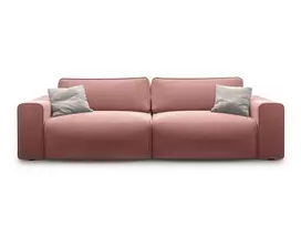 Velvet Sofa With Bed Function And Box, "Victor", 3 Seats, 246x100x83, Pink