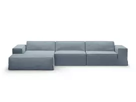 Cover for left corner sofa, "Jodie", 284x166x1, Muted Blue