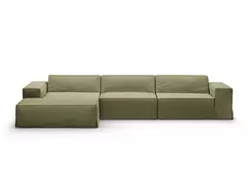 Cover for left corner sofa, "Jodie", 284x166x1, Light Green