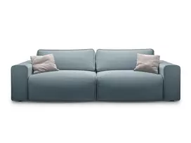 Sofa With Bed Function And Box, "Victor", 3 Seats, 246x100x83, Light Blue