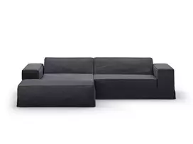 Modular Left Corner Sofa, "Jodie", 3 Seats, 224x166x70, Grey And Blue